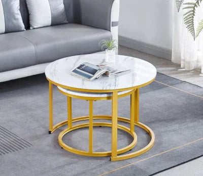 Round Nesting Coffee Table Set (2-Piece)