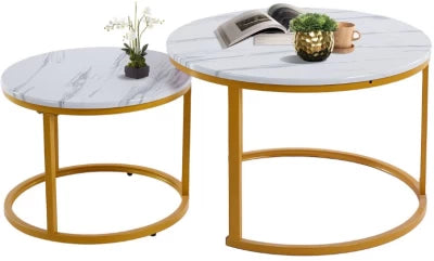 Round Nesting Coffee Table Set (2-Piece)