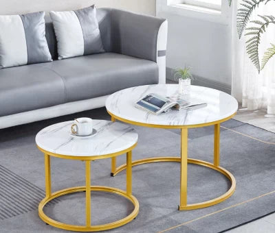Round Nesting Coffee Table Set (2-Piece)