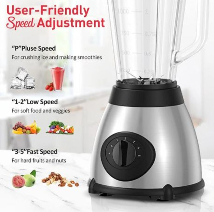 2in1 Portable Juicer & Blender With Glass Jar Ideal For Fruits & Smoothies