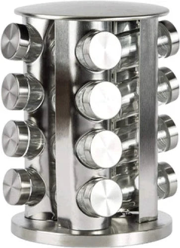 SavorMate 12-Jar Stainless Steel Spice Rack